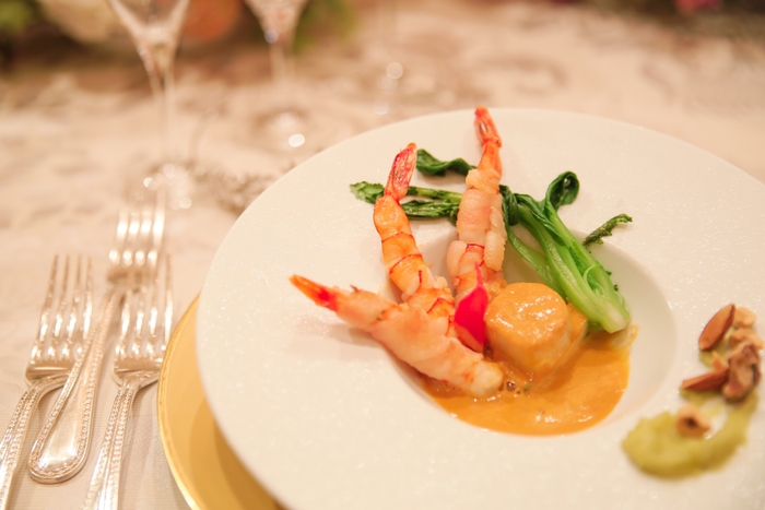 ラルドを纏った車エビのポワレ(オプション)