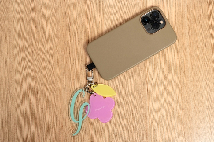 【金花体キーホルダー】桃色の花使用見本