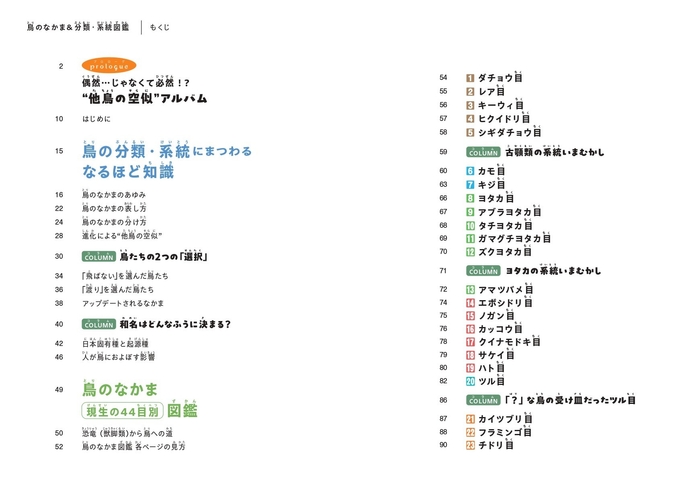 『鳥のなかま&分類・系統図鑑』もくじ①