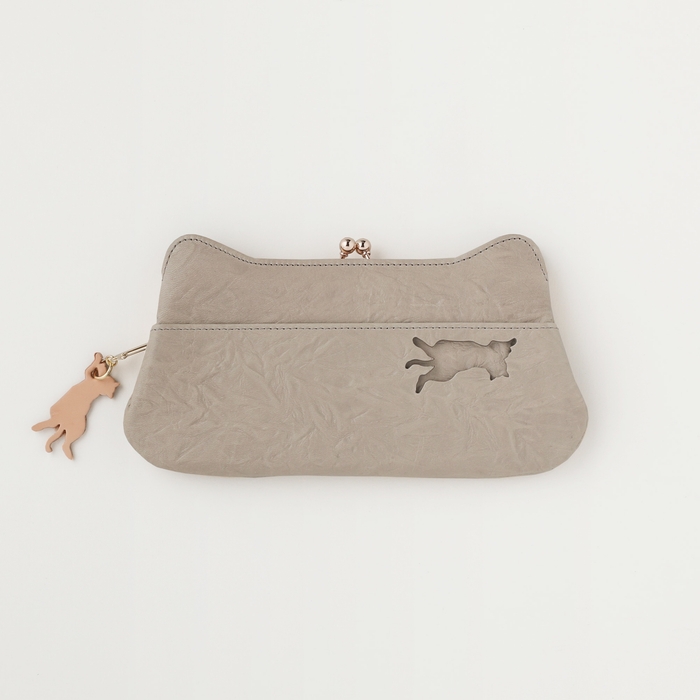 がま口ロングウォレット　グレージュ