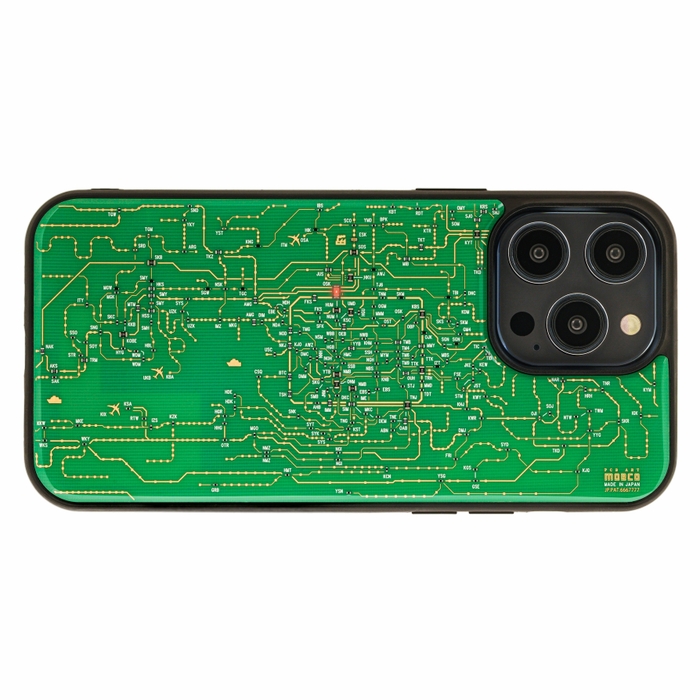 FLASH 関西回路線図 iPhone 14Pro Maxケース 緑