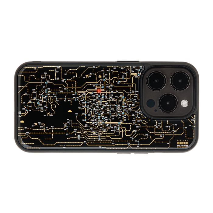 FLASH 関西回路線図 iPhone 15 Proケース 黒