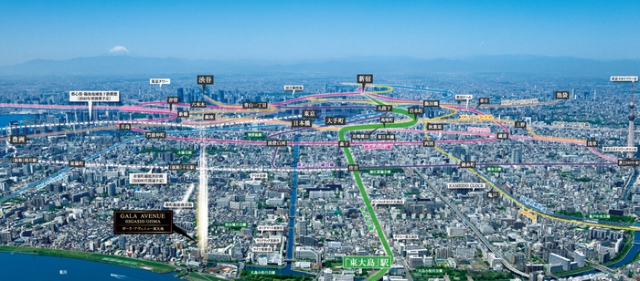 現地上空からの航空写真