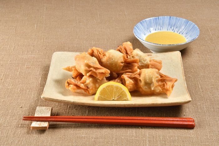 れんこん包み揚げ 辛子だれ