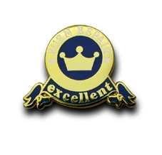 ◆PINS FACTORY（ピンズファクトリー）◆　ピンズ実例No.284株式会社バーンリペア　様　「excellentピンズ」　　★ステータスをさりげなくアピールできる表彰用ピンズ