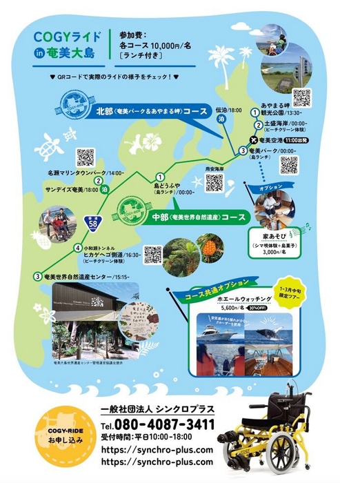 奄美でのCOGYライドチラシ裏
