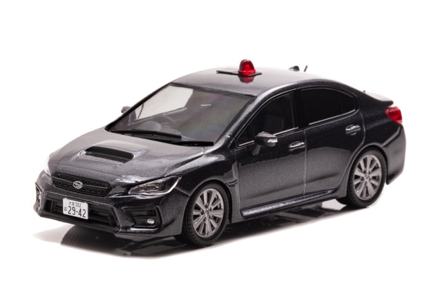 1/43 スバル WRX S4 2.0GT Eye Sight (VAG) 2019 埼玉県警察高速道路交通警察隊車両 (覆面 グレー):左前