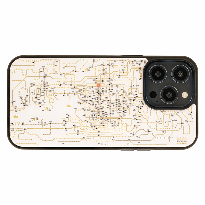 FLASH 関西回路線図 iPhone 14Pro Maxケース 白