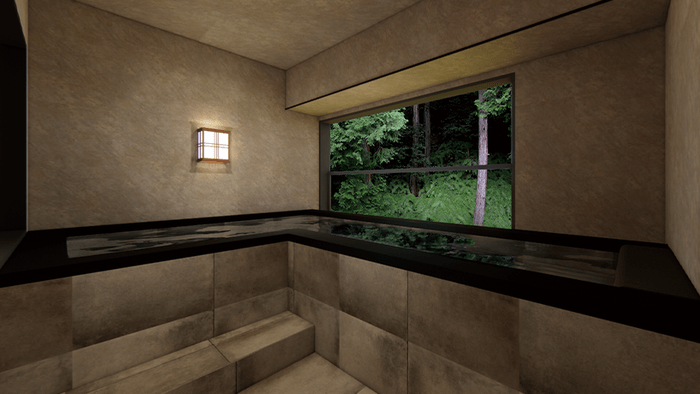 ロイヤルスイート：客室半露天風呂