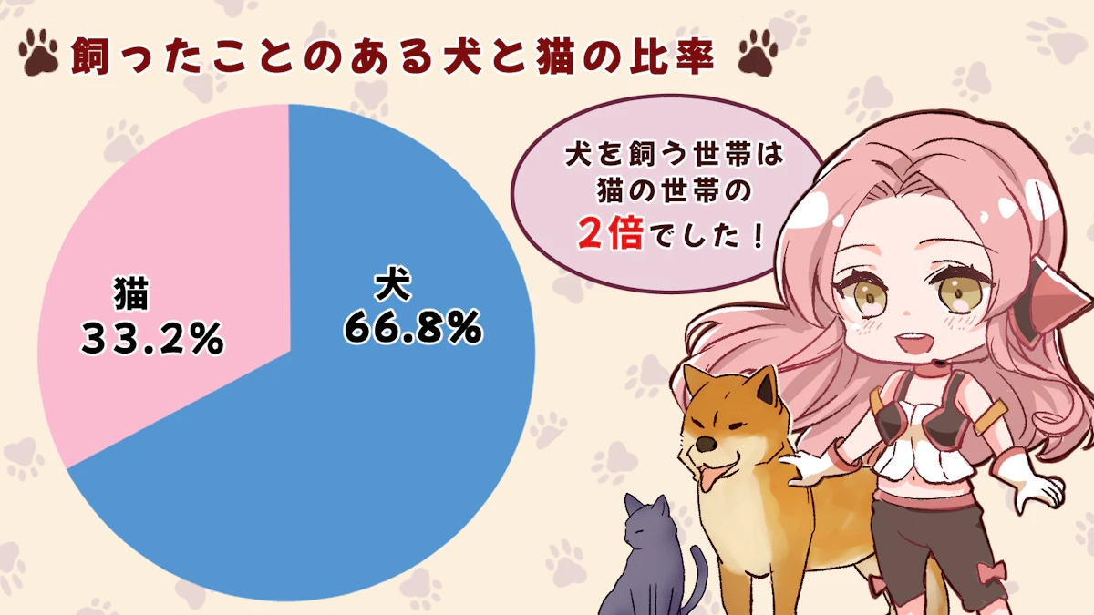 飼ったことのある犬と猫の比率