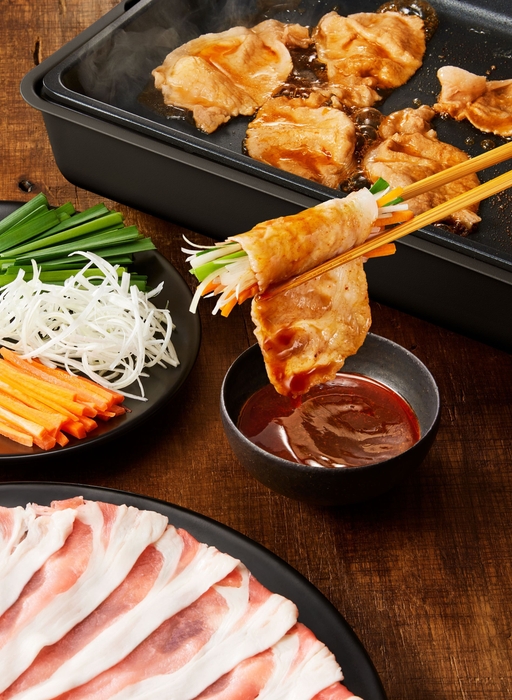 調理例(焼きしゃぶ ごま油香る辛旨だれ)