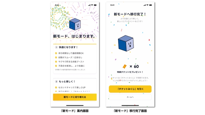 新モードへの移行案内 (イメージ)