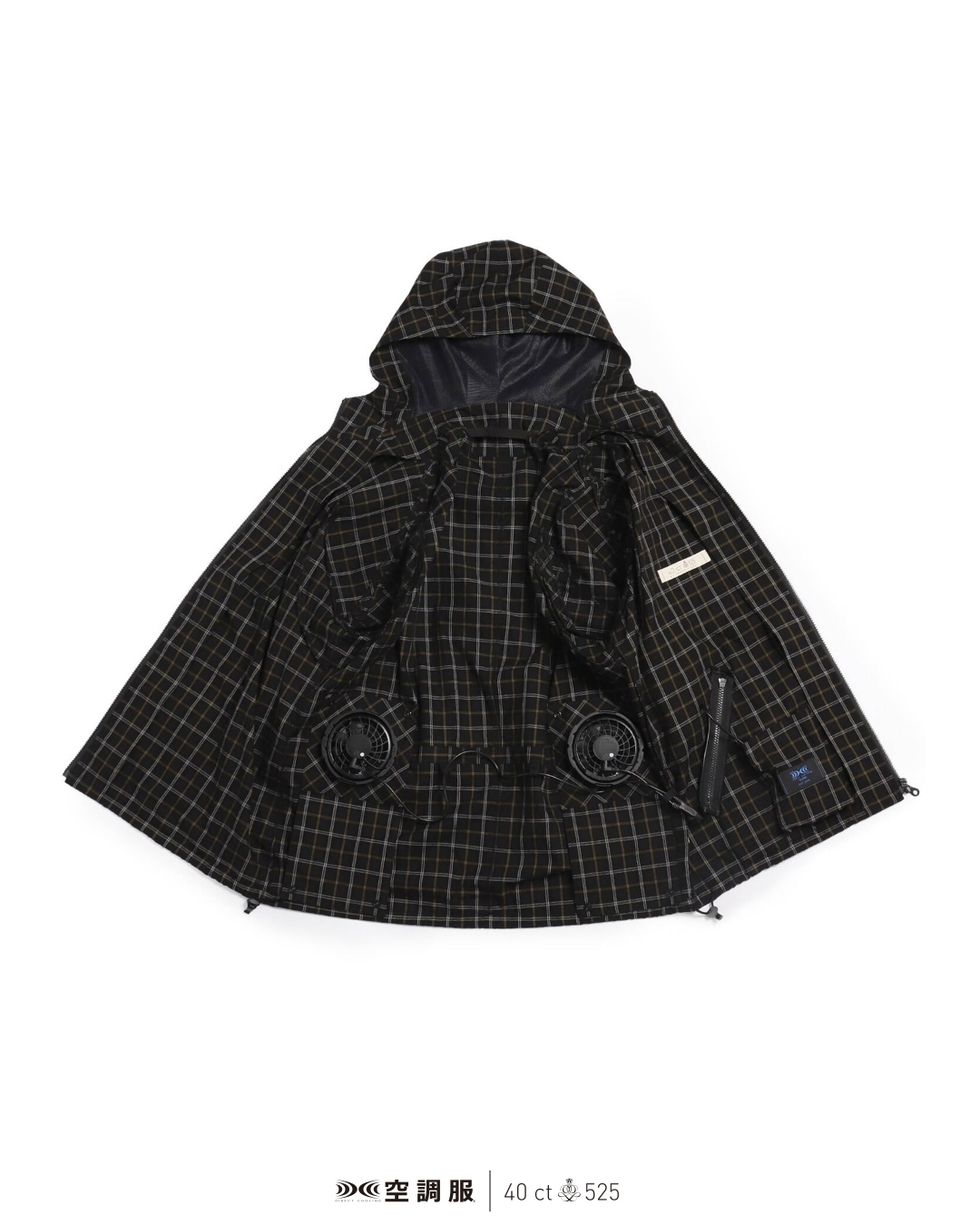 チェックフードブルゾン 中