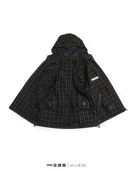 チェックフードブルゾン 中