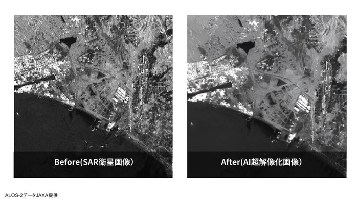 SAR衛星画像のAI超解像度化