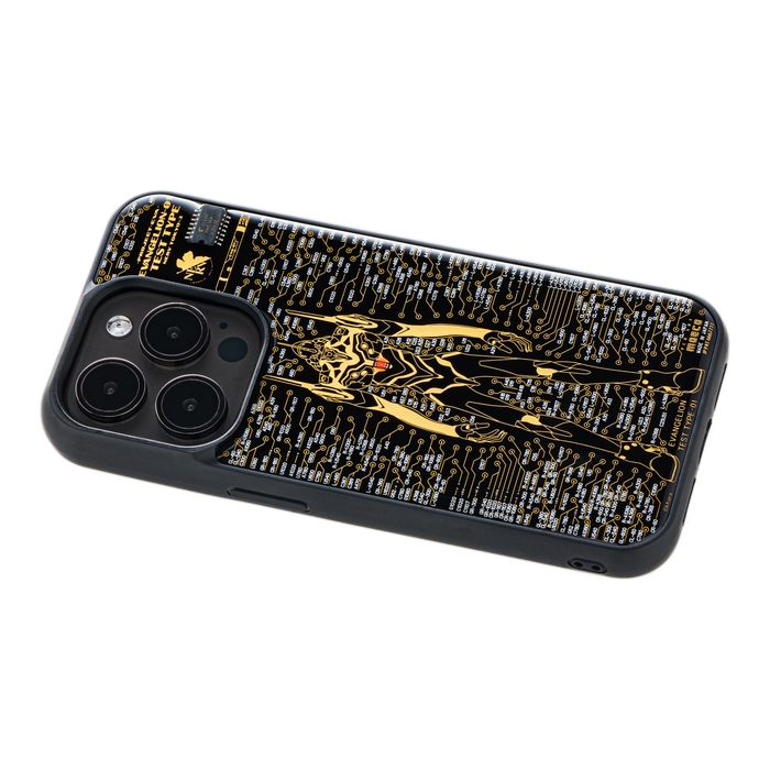 FLASH EVA01 基板アート iPhone 15Proケース ななめ