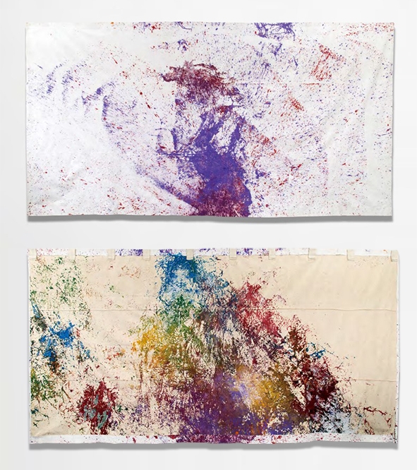 嶋本昭三「無題」布・アクリル、ガラスの欠片 243.0×473.0cm 落札予想価格600~800万円