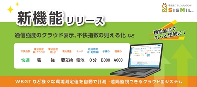 暑さ指数(WBGT)などの環境測定値を遠隔で一元管理する 『SisMil』7つの新機能追加でさらに便利に！4月上旬リリース