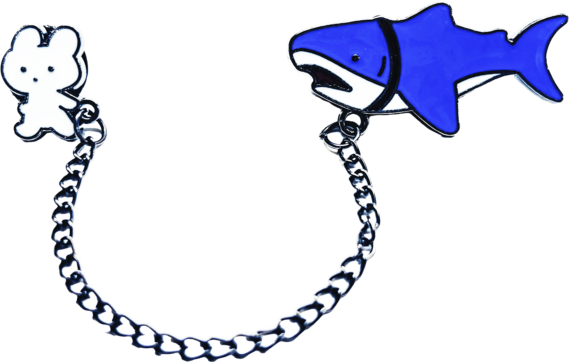 ウサギとサメの仲良しピンズ