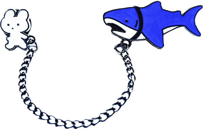 ウサギとサメの仲良しピンズ