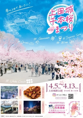 約千本の桜が咲き乱れる！ 第22回上田城千本桜まつり　4月5日(土)～13日(日)に開催！！