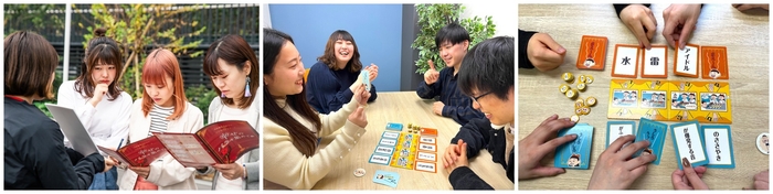 画像:“考える遊び”のイメージ|左:謎解きゲーム/右2枚:ボードゲーム・カードゲーム