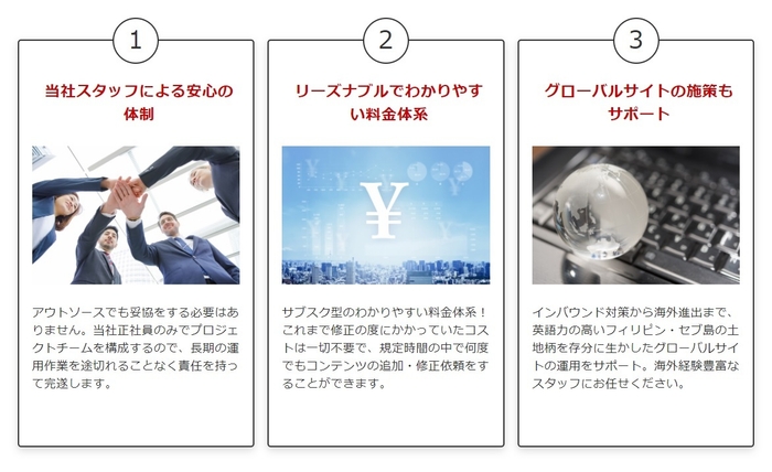 「サブスクWeb運用」特徴