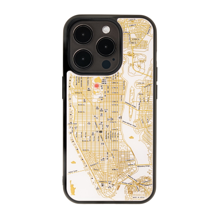 FLASH NY回路地図 iPhone 15 Proケース 白