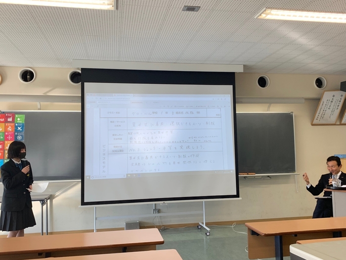 (業種Ⅳ 「ソーシャルビジネス」 生徒プレゼンテーションの様子)