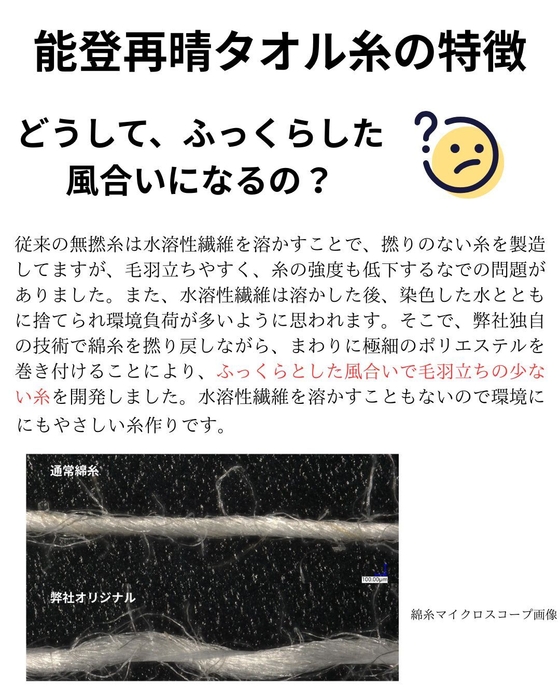 タオルの糸の特徴