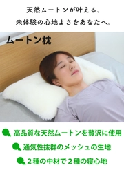 天然ムートンの贅沢な肌触りで、極上の眠りを実現する新発想の寝具 「プレミアムムートン枕＆抱き枕」のプロジェクトを 「Makuake」にて7月24日に開始