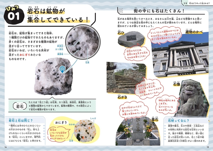 1章 石はどうやって生まれる? ひみつ01 岩石は鉱物が集合してできている!