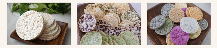 商品ラインアップ 左から「オン・ザ・玄米」、「デコまめ」、「ベジまんま」