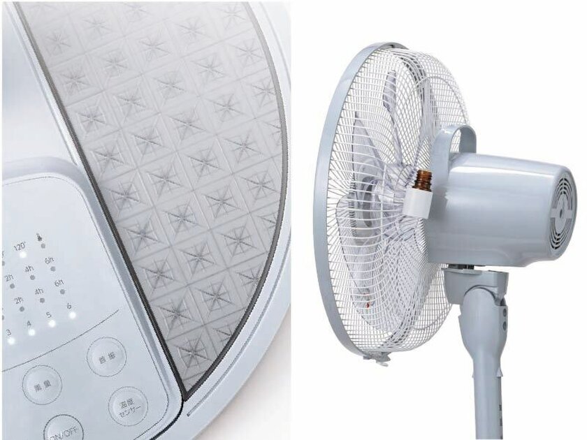 カットガラス柄ベースとアロマホルダーで「心も涼む」扇風機