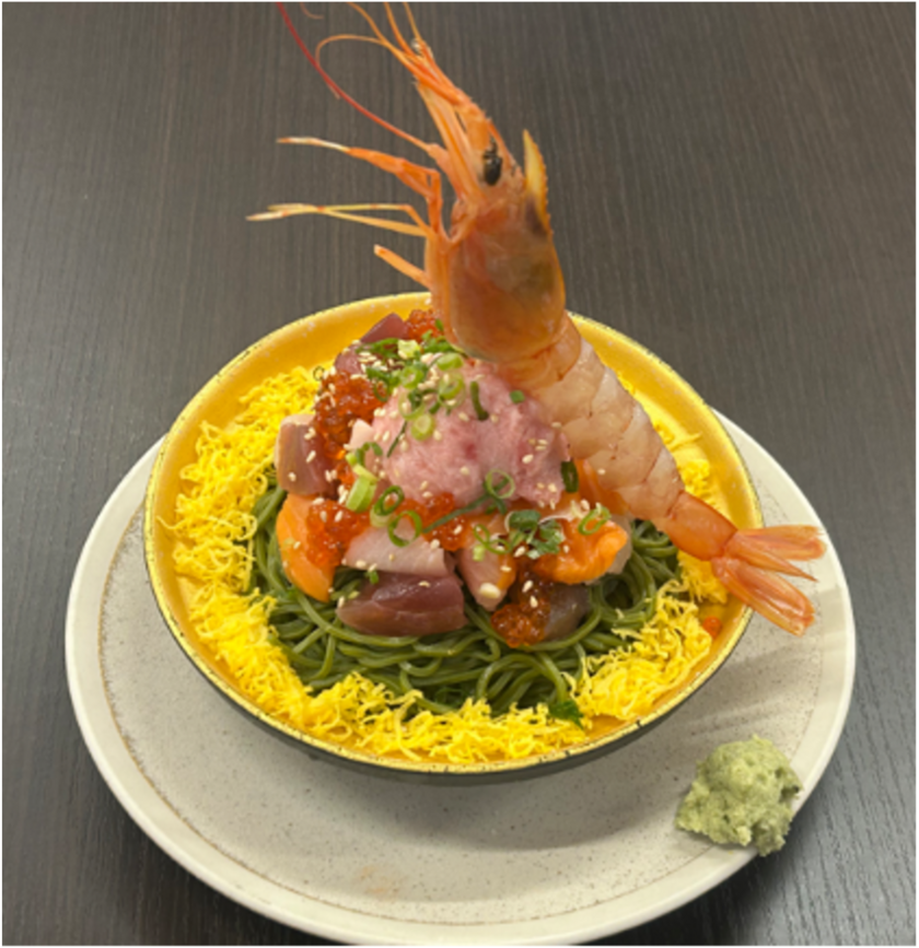 埼玉銘茶　狭山茶の海鮮頂上茶そば